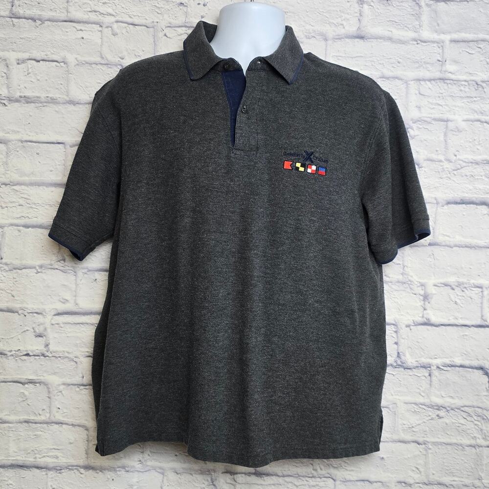 Celebrity Cruises Large Dark Gray Short Sleeve Polo Shirt